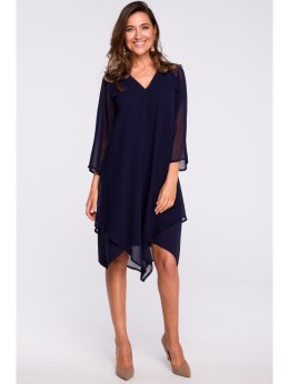 Szyfonowa sukienka z asymetrycznym dołem