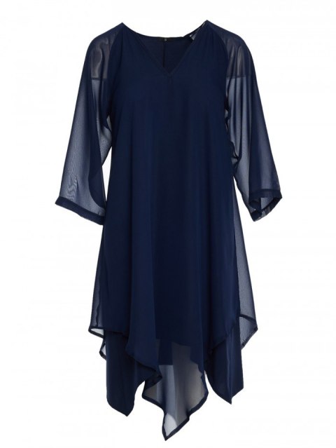 Szyfonowa sukienka z asymetrycznym dołem