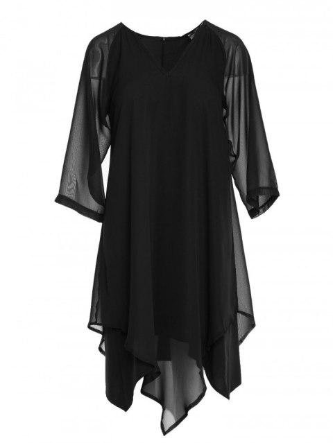 Szyfonowa sukienka z asymetrycznym dołem