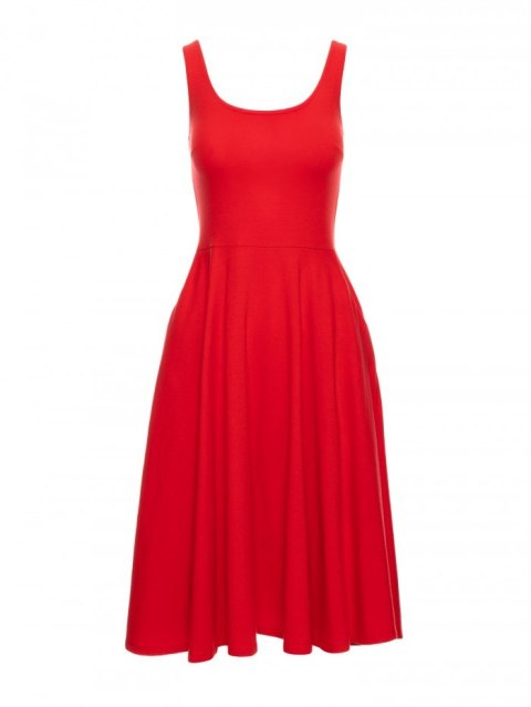 Sukienka rozkloszowana na cienkich ramiączkach