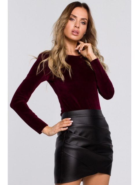 Welurowe Body Z Długimi Rękawami