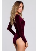 Welurowe Body Z Długimi Rękawami