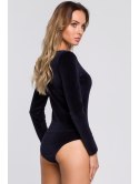 Welurowe Body Z Długimi Rękawami