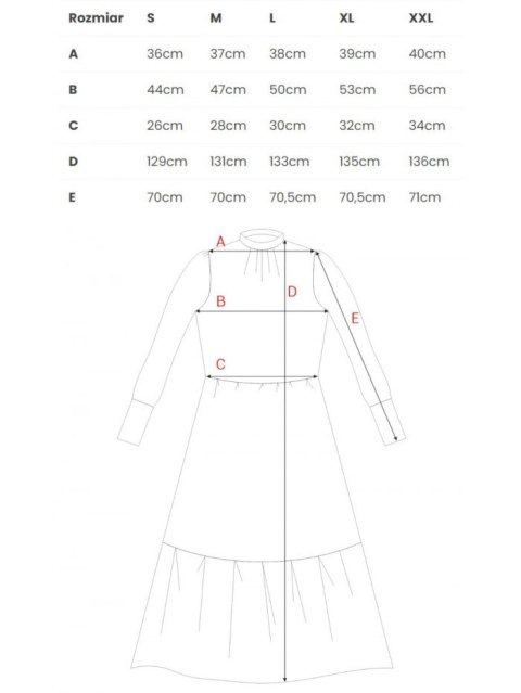 Sukienka maxi z falbaną - nadruk aztecki
