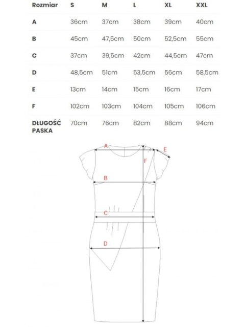 S336 Sukienka ołówkowa z paskiem