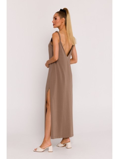 Sukienka maxi z głębokim dekoltem na plecach