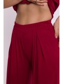 Spodnie Wiskozowe Z Zakładką Czerwone