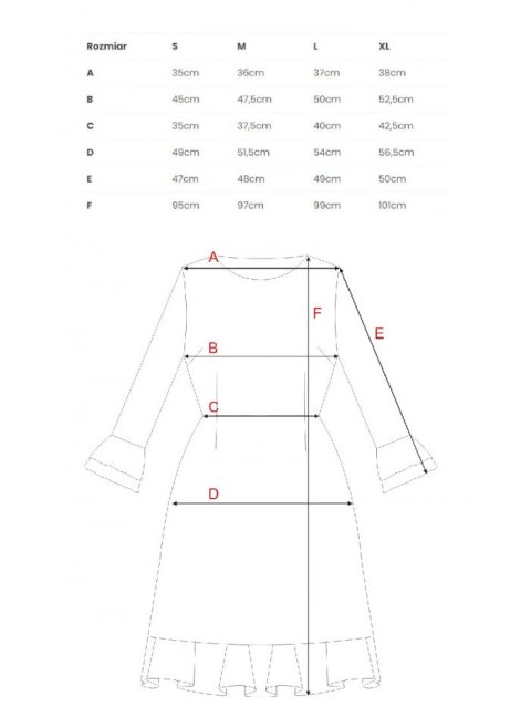 Welurowa sukienka z falbankami