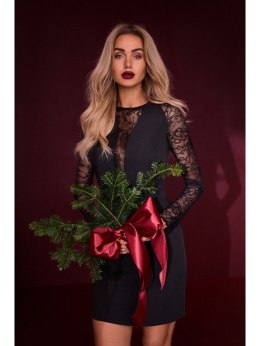 Sukienka mini z koronkowymi rękawami