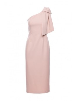 Sukienka na jedno ramię z ozdobną kokardą