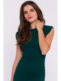 S382 Sukienka bez rękawów z zakładkami na boku