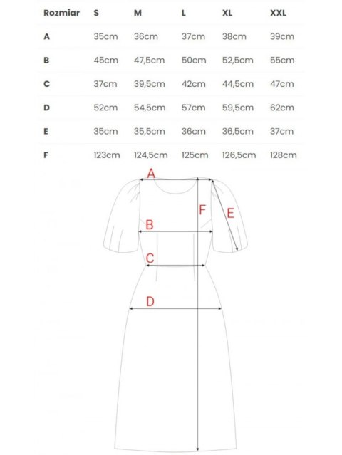 S399 Sukienka z bufiastymi rękawami