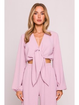 Krótka Bluzka Wiążana Różowa