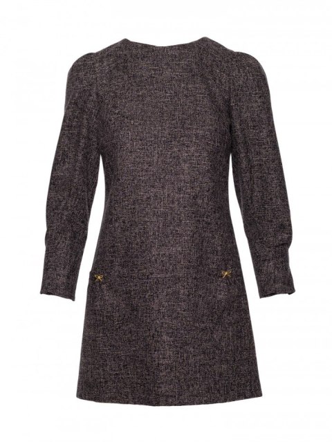 Sukienka tweedowa z kieszonkami