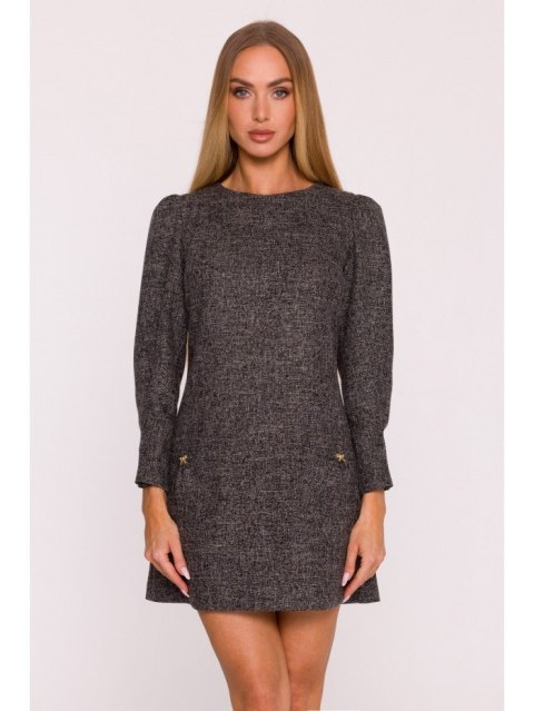 Sukienka tweedowa z kieszonkami