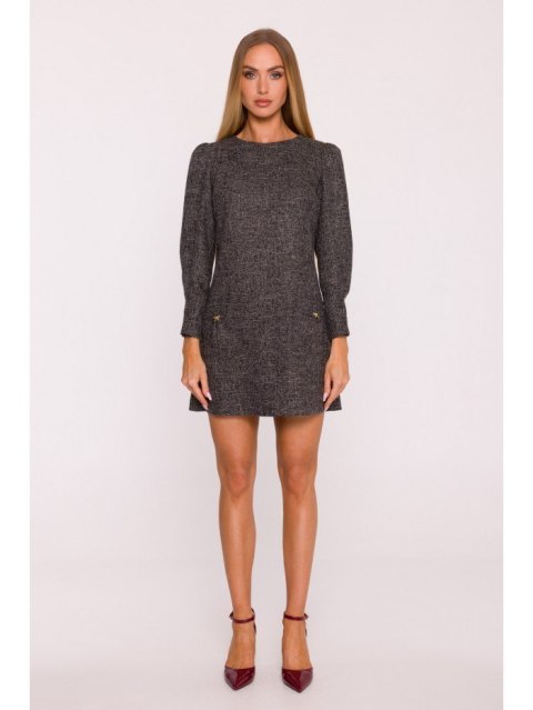 Sukienka tweedowa z kieszonkami