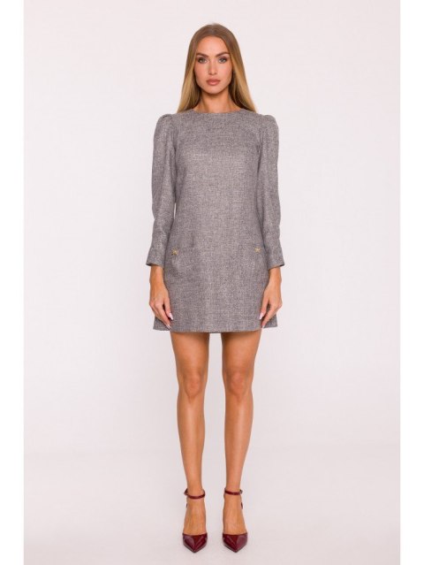 Sukienka tweedowa z kieszonkami