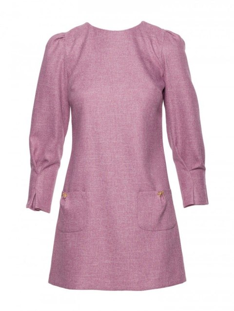 Sukienka tweedowa z kieszonkami