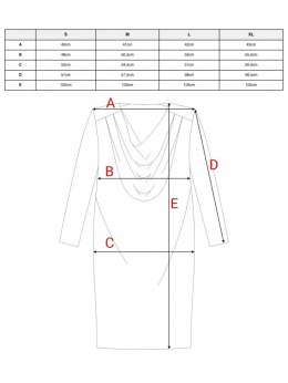 S428 Sukienka z drapowanym dekoltem